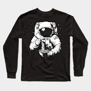 Astronaut Eats Ramen Kawaii Anime Space Funny Space Long Sleeve T-Shirt